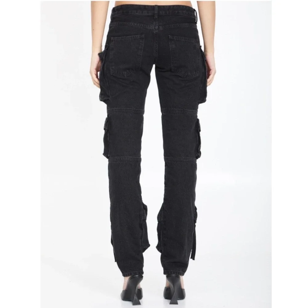 NWOT The Attico Essie Low Rise Tapered Cargo Jeans Black Denim 25 XS - Picture 13 of 14